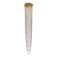 Swoop 5LT Pendant, Satin Brass & Clear Crystal
