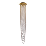 Swoop 5LT Pendant, Satin Brass & Clear Crystal