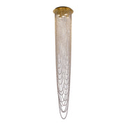 Swoop 5LT Pendant, Satin Brass & Clear Crystal