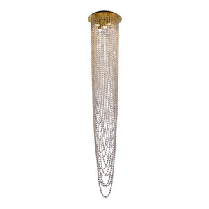 Swoop 5LT Pendant, Satin Brass & Clear Crystal