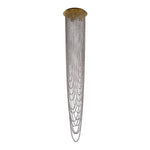 Searchlight Electric Swoop 5LT Pendant, Satin Brass & Clear Crystal 10883-5SB