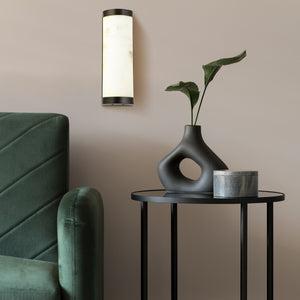 Searchlight Electric Nile LED Wall Light, Matt Black Metal & Marbleised Resin 10887BK