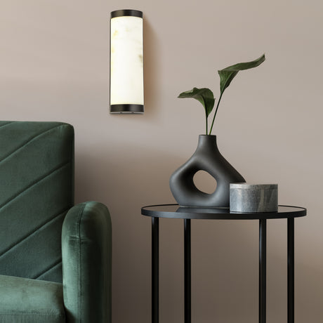 Searchlight Electric Nile LED Wall Light, Matt Black Metal & Marbleised Resin 10887BK