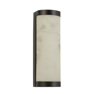 Searchlight Electric Nile LED Wall Light, Matt Black Metal & Marbleised Resin 10889BK