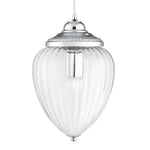 Moscow Pendant  - Chrome Metal & Ribbed Glass