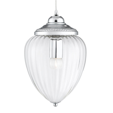 Moscow Pendant  - Chrome Metal & Ribbed Glass