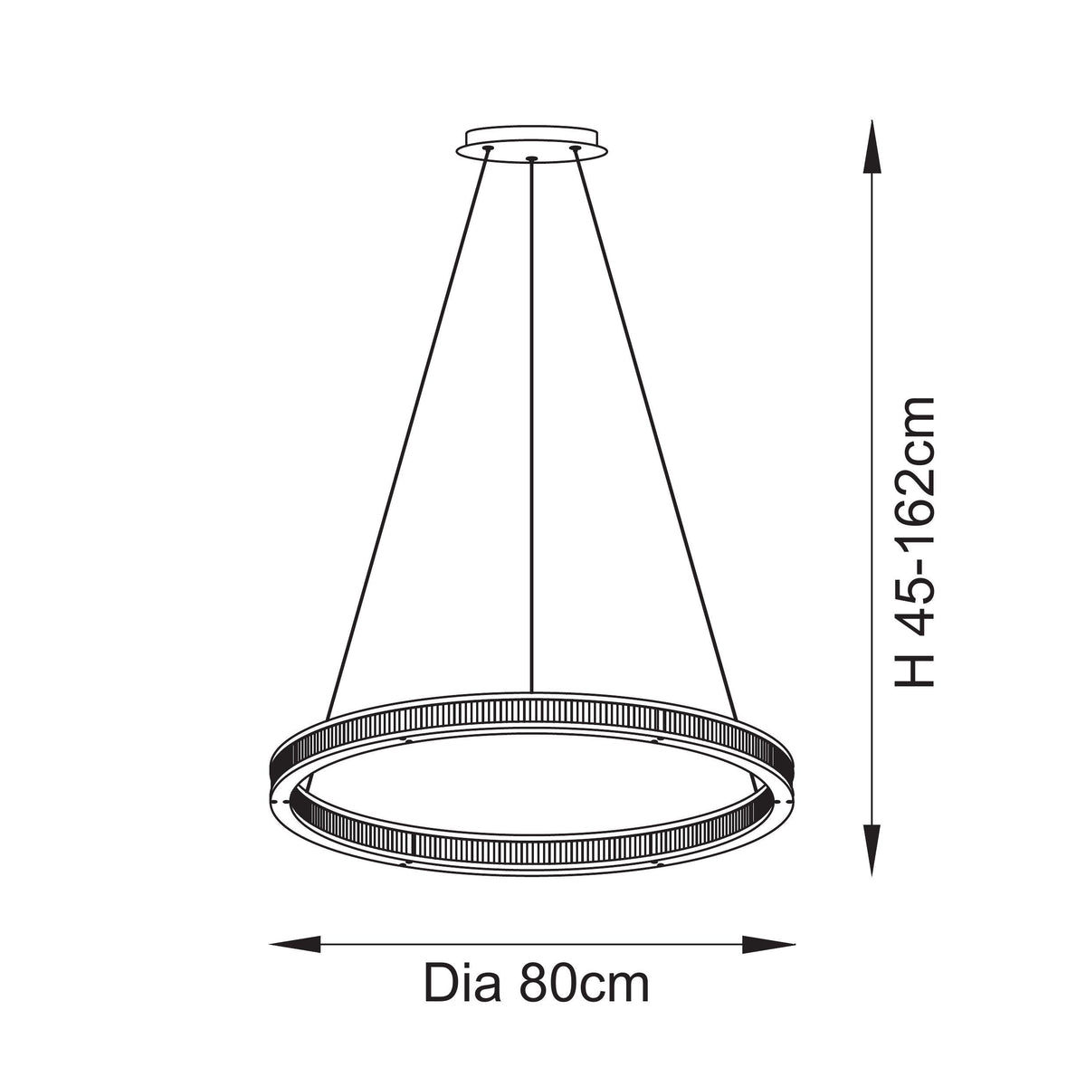 Endon Lighting Classic Ribbed Hoop 111334 Classic Ribbed Hoop Pendant Light Fitting