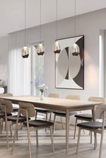 Searchlight Electric Seeds 4Lt Bar Pendant, Latte Metal with Champagne Glass 11140-4LT