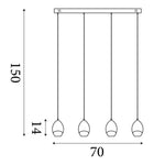 Searchlight Electric Seeds 4Lt Bar Pendant, Latte Metal with Champagne Glass 11140-4LT