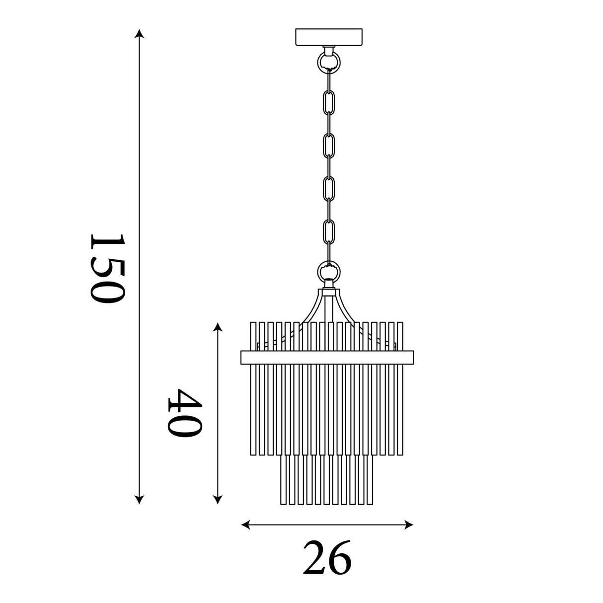 Searchlight Electric Lara 1Lt Pendant, Gold Metal with Clear Glass Rods 11200-1GO