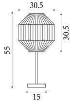 Searchlight Electric Wicker Table Lamp  - Matt Black Metal & Black Rope Shade 11201-1BK