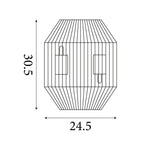 Searchlight Electric Wicker 2Lt Wall Light - Matt Black Metal & Black Rope Shade 11201-2BK