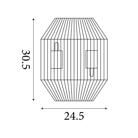 Searchlight Electric Wicker 2Lt Wall Light - Matt Black Metal & Black Rope Shade 11201-2BK