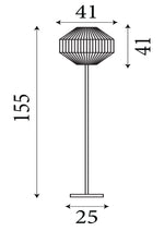 Searchlight Electric Wicker Floor Lamp - Matt Black Metal & Black Rope Shade 11202-1BK