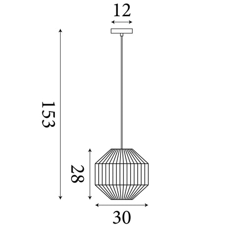 Searchlight Electric Wicker Pendant  - Matt Black Metal & Black Rope Shade 11203-1BK