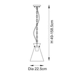 Endon Lighting Jericho 125457 Jericho 2lt Linear Pendant Light Fitting