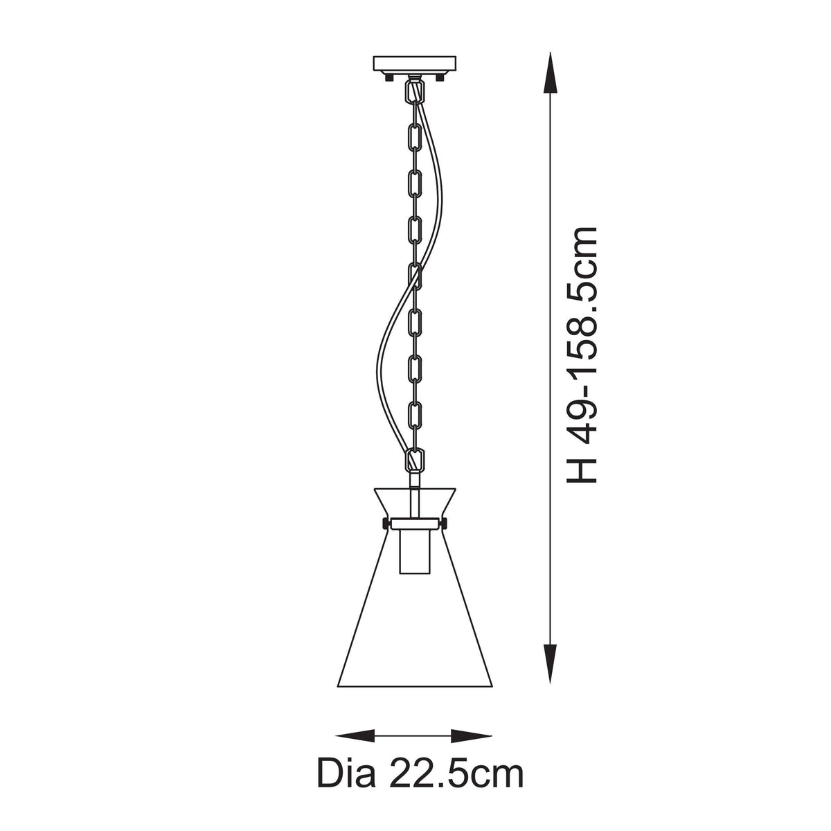 Endon Lighting Jericho 125457 Jericho 2lt Linear Pendant Light Fitting