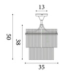 Searchlight Electric Lara 3Lt Semi Flush - Gold Metal, Clear Glass Rods 11300-3GO