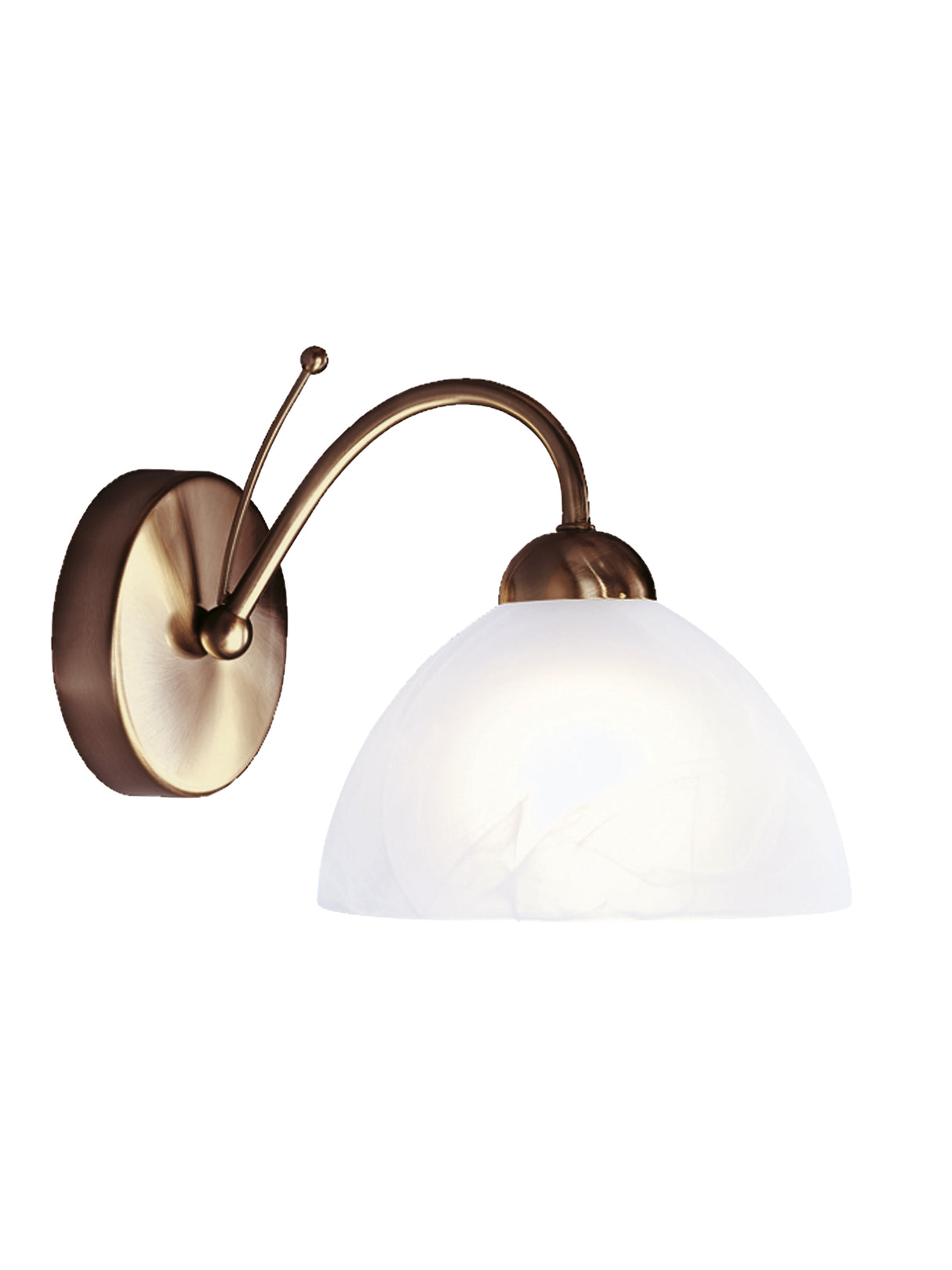 Milanese Wall Light  - Antique Brass Metal & Alabaster Glass