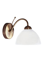 Searchlight Electric Milanese Wall Light  - Antique Brass Metal & Alabaster Glass 1131-1AB
