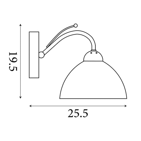 Searchlight Electric Milanese Wall Light  - Antique Brass Metal & Alabaster Glass 1131-1AB
