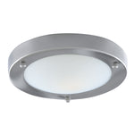 Dublin Bathroom Flush - Satin Silver & Acid Glass