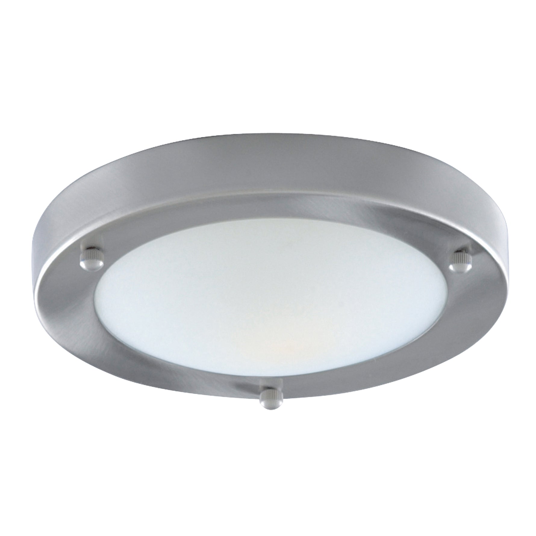 Dublin Bathroom Flush - Satin Silver & Acid Glass