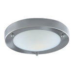 Searchlight Electric Dublin Bathroom Flush - Satin Silver & Acid Glass 1131-31SS