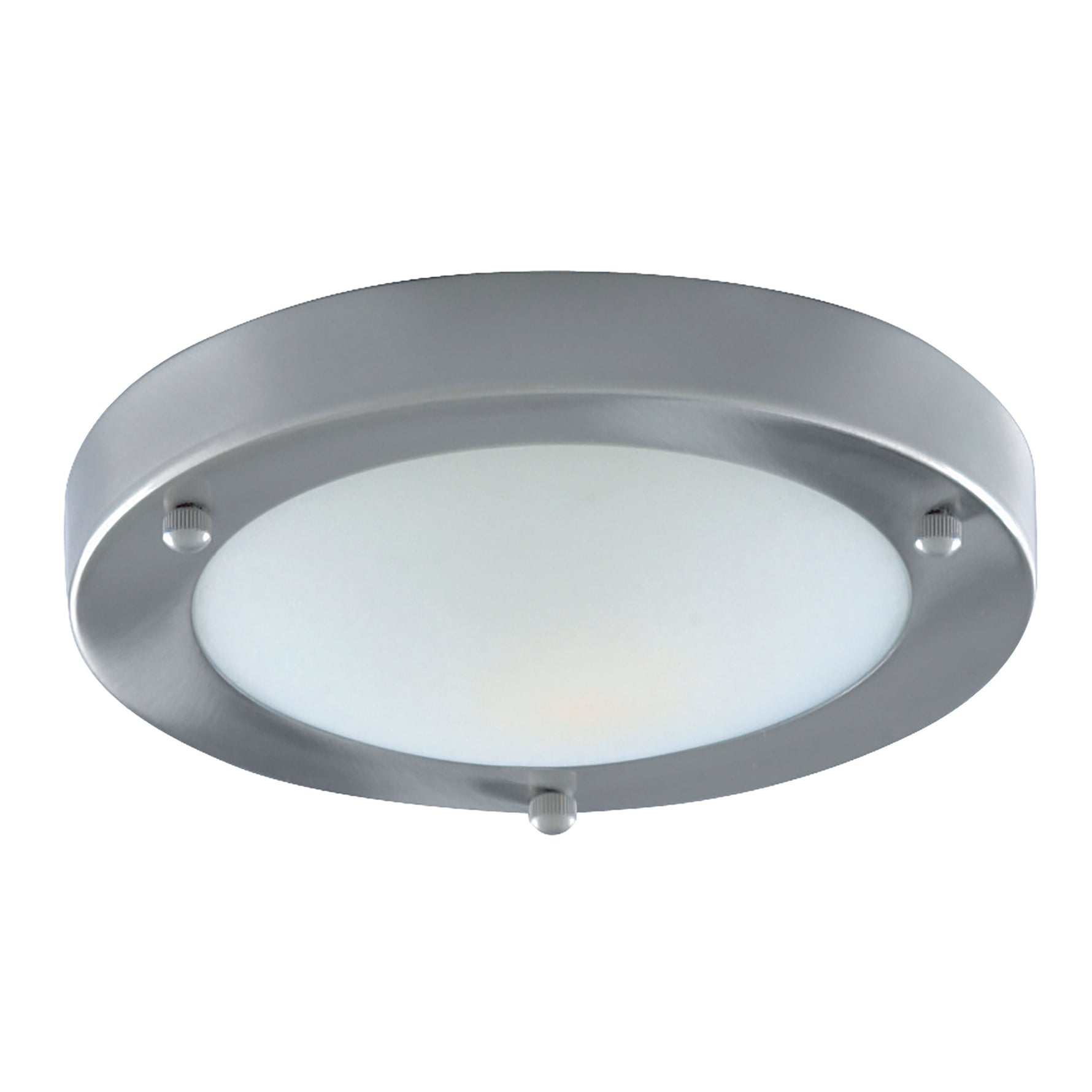 Searchlight Electric Dublin Bathroom Flush - Satin Silver & Acid Glass 1131-31SS