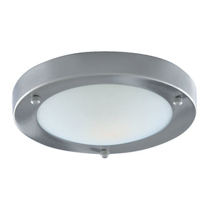 Searchlight Electric Dublin Bathroom Flush - Satin Silver & Acid Glass 1131-31SS