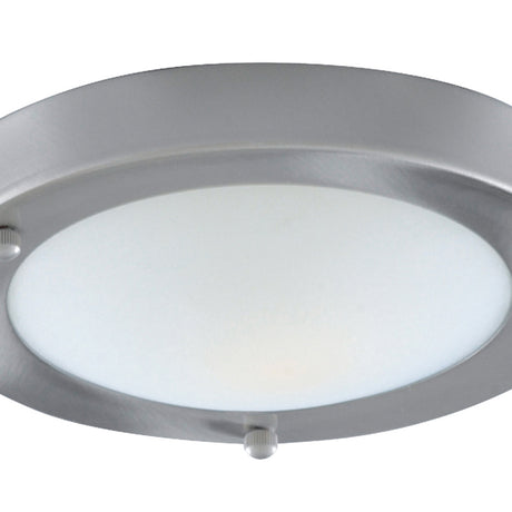 Searchlight Electric Dublin Bathroom Flush - Satin Silver & Acid Glass 1131-31SS