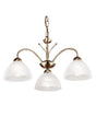 Milanese 3Lt Pendant - Antique Brass Metal & Alabaster Glass