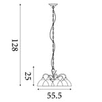 Searchlight Electric Milanese 5Lt Pendant - Antique Brass Metal & Alabaster Glass 1135-5AB