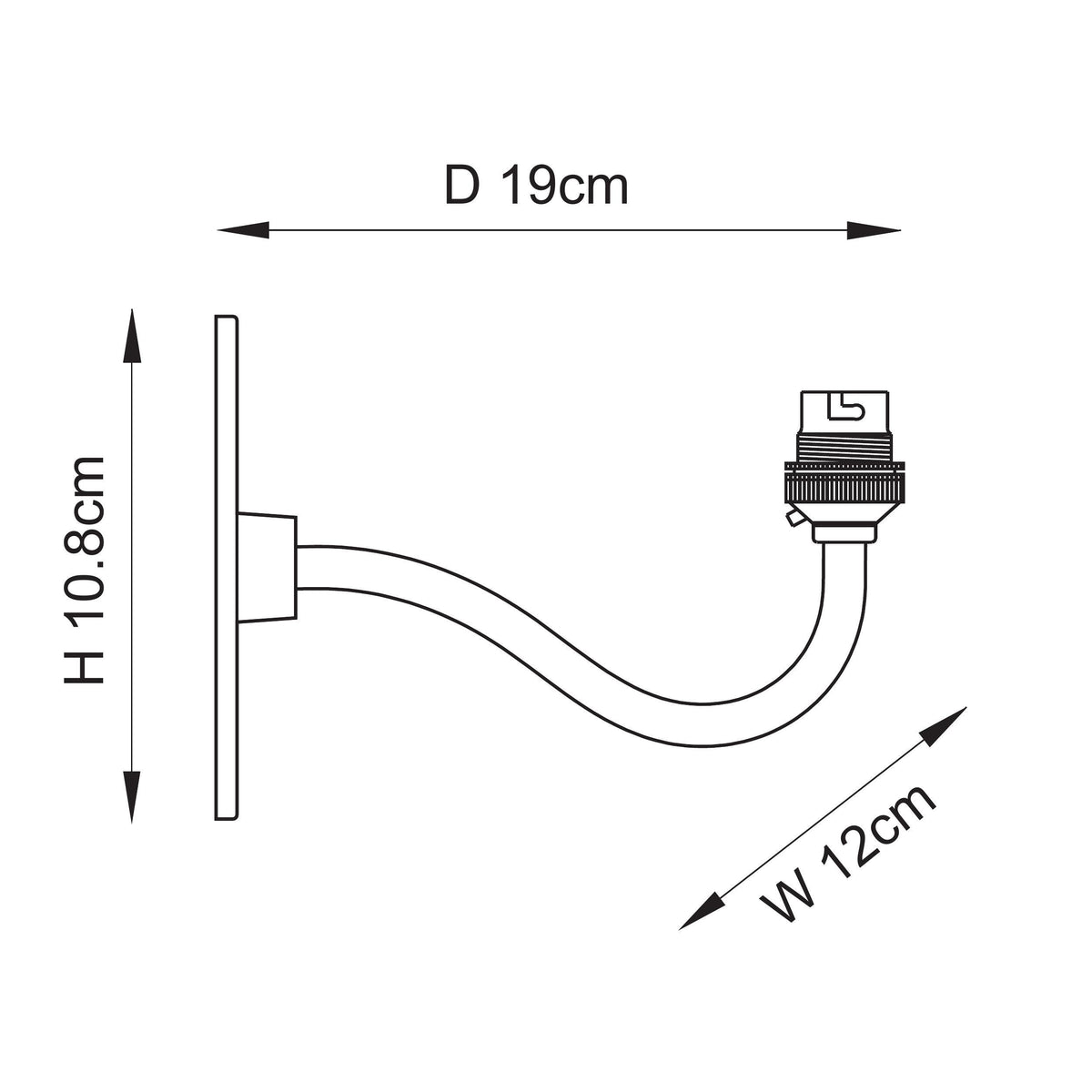 Endon Lighting Ripple Curve 113593 Ripple Curve Wall Light Fitting