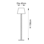 Endon Lighting Cane & Ripple 40cm 114342 Cane & Ripple 40cm Floor Light Fitting