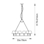 Endon Lighting Chester & Zigzag 16cm 114509 Chester & Zigzag 16cm 6lt Pendant Light Fitting