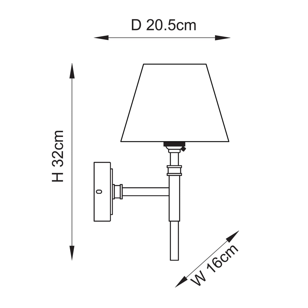 Endon Lighting Chester & Leaf 16cm 114607 Chester & Leaf 16cm Wall Light