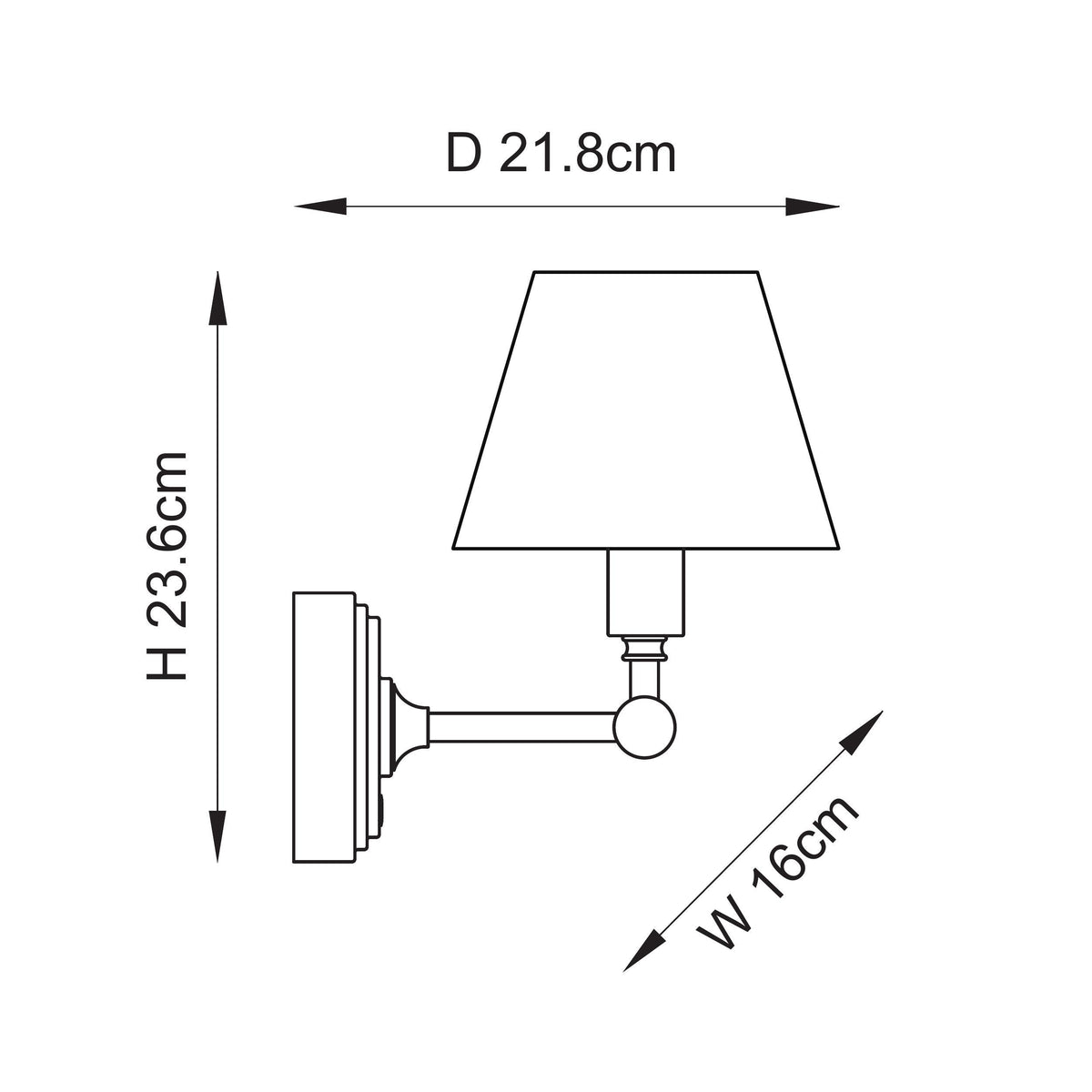 Endon Lighting Burley Rechargeable & Leaf 16cm 114821 Burley Rechargeable & Leaf 16cm Wall Light