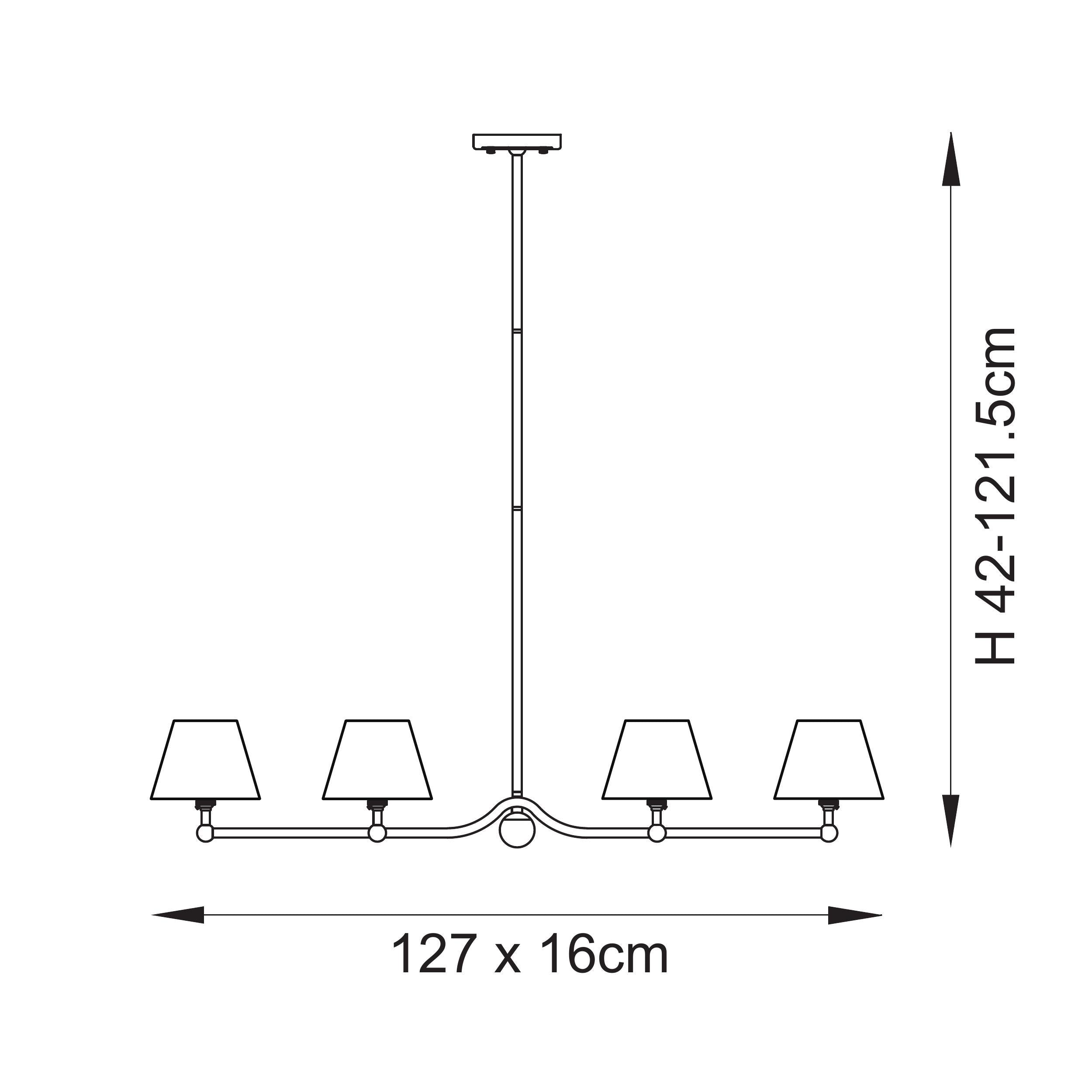 Endon Lighting Santiago & Leaf 16cm 114992 Santiago & Leaf 16cm 4lt Linear Pendant Light Fitting
