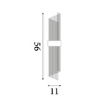 Searchlight Electric Lara 2Lt Wall Light - Gold Metal & Clear Glass Rods 11500-2GO