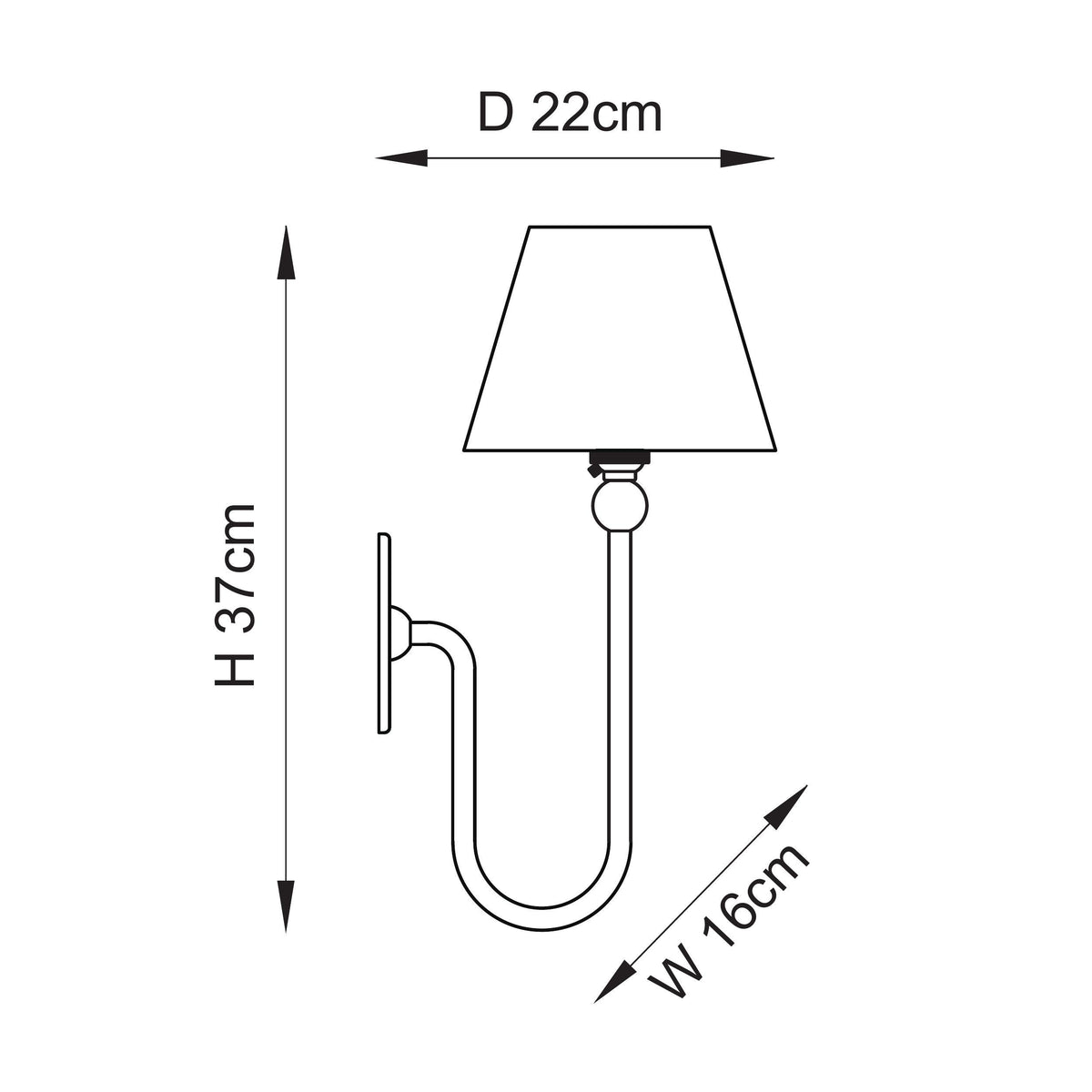 Endon Lighting Santiago & Leaf 16cm 115030 Santiago & Leaf 16cm Wall Light
