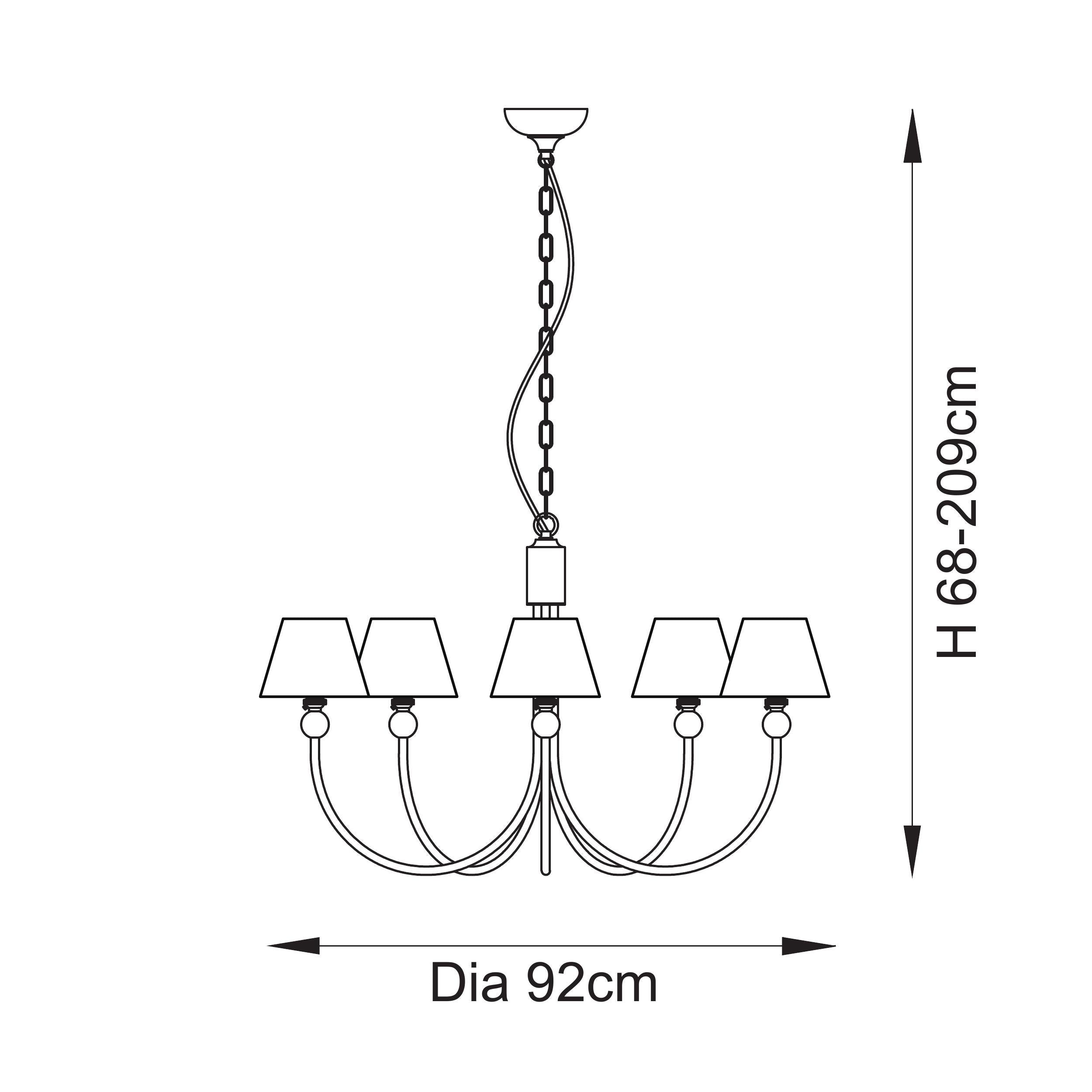 Endon Lighting Santiago & Ikat 16cm 115047 Santiago & Ikat 16cm 5lt Pendant Light Fitting