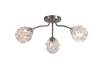 Astral 3Lt Flush, Satin Nickel Metal With Glass Shades