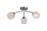 Astral 3Lt Flush, Satin Nickel Metal With Glass Shades