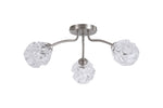Searchlight Electric Astral 3Lt Flush, Satin Nickel Metal With Glass Shades 11523-3SN
