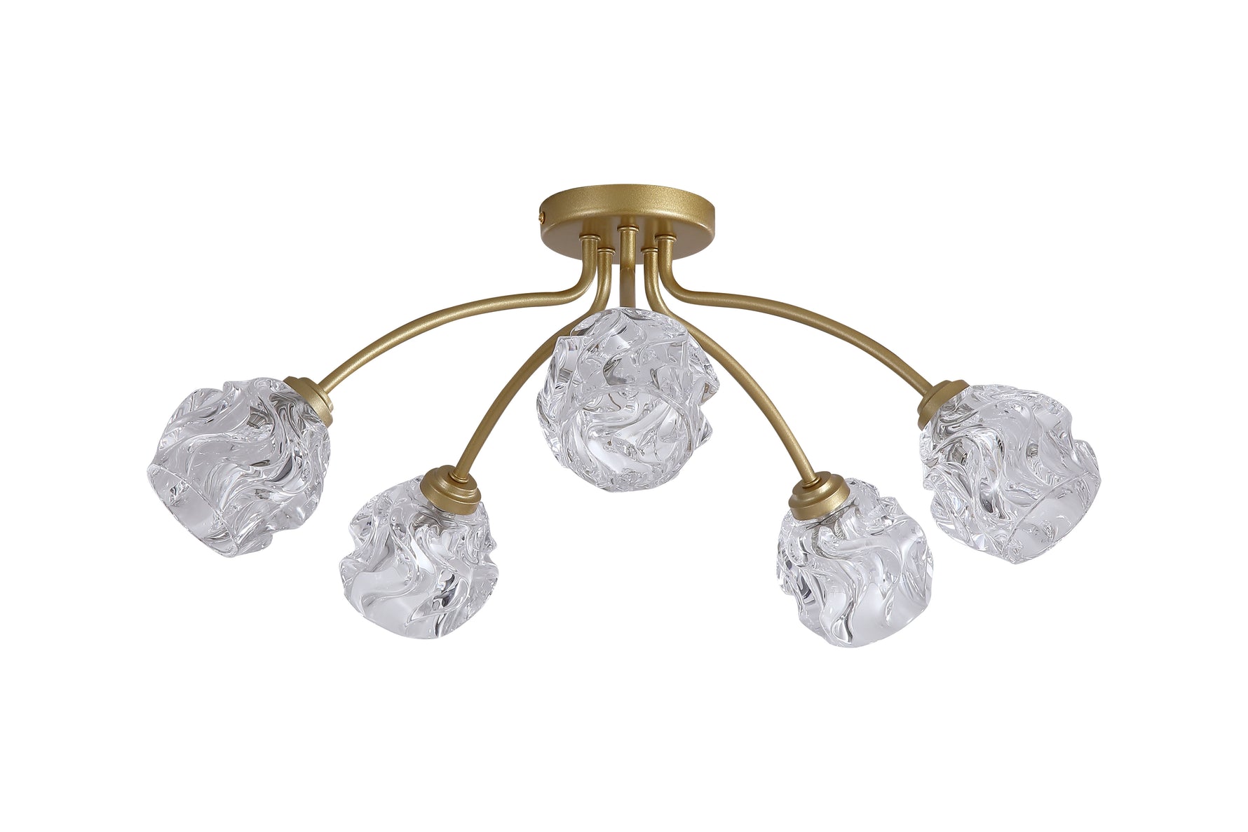 Searchlight Electric Astral 5Lt Flush, Gold Metal With Glass Shades 11525-5GO