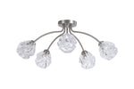 Searchlight Electric Astral 5Lt Flush, Satin Nickel Metal With Glass Shades 11525-5SN