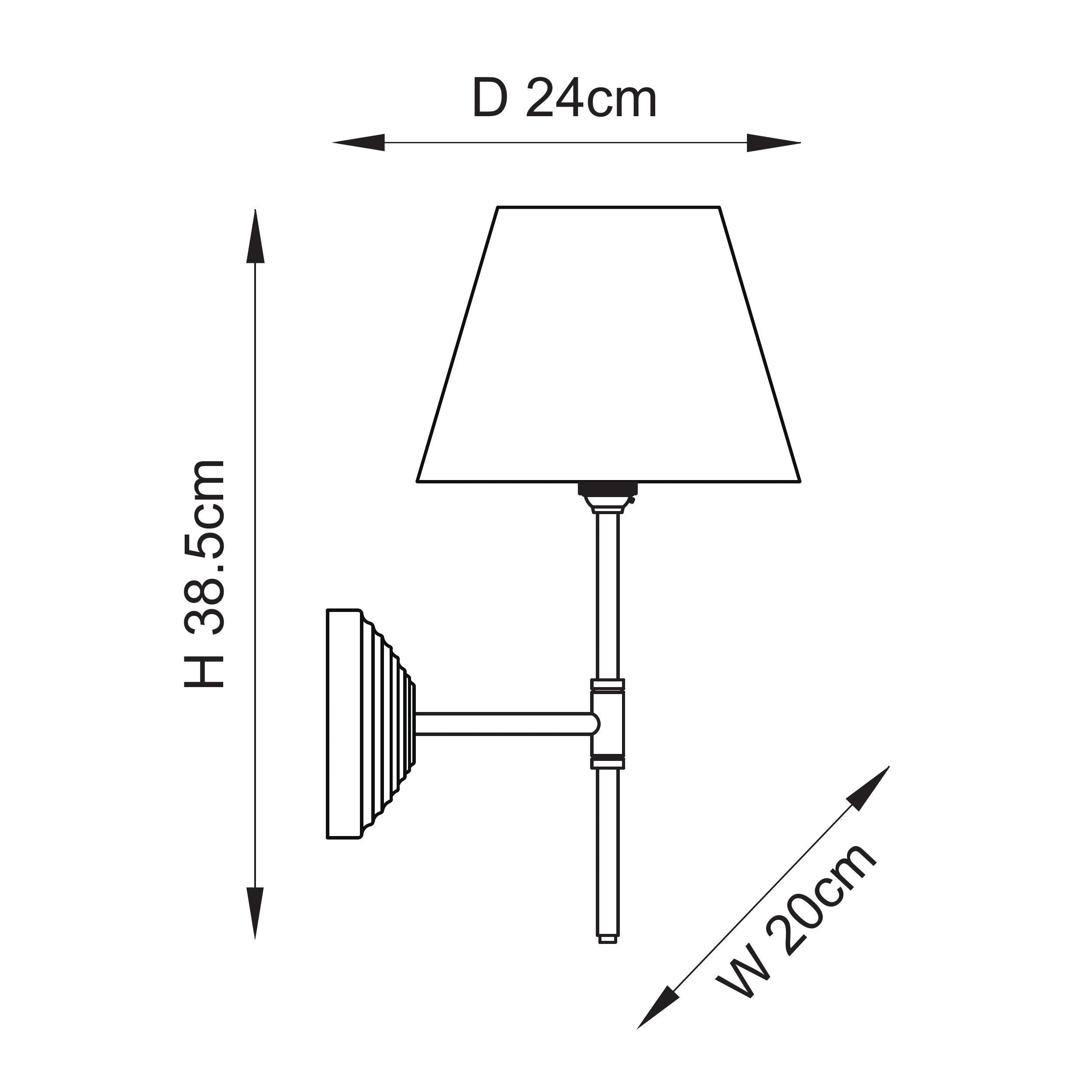 Endon Lighting Obelisk T Bar & Leaf 20cm 116011 Obelisk T Bar & Leaf 20cm Wall Light