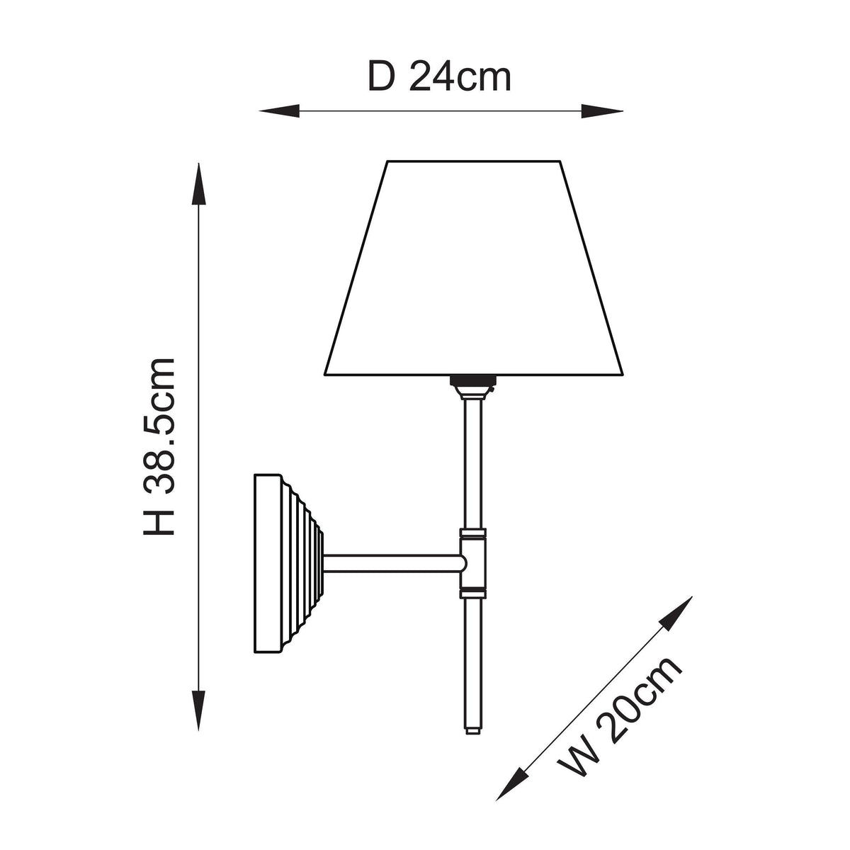 Endon Lighting Obelisk T Bar & Leaf 20cm 116011 Obelisk T Bar & Leaf 20cm Wall Light
