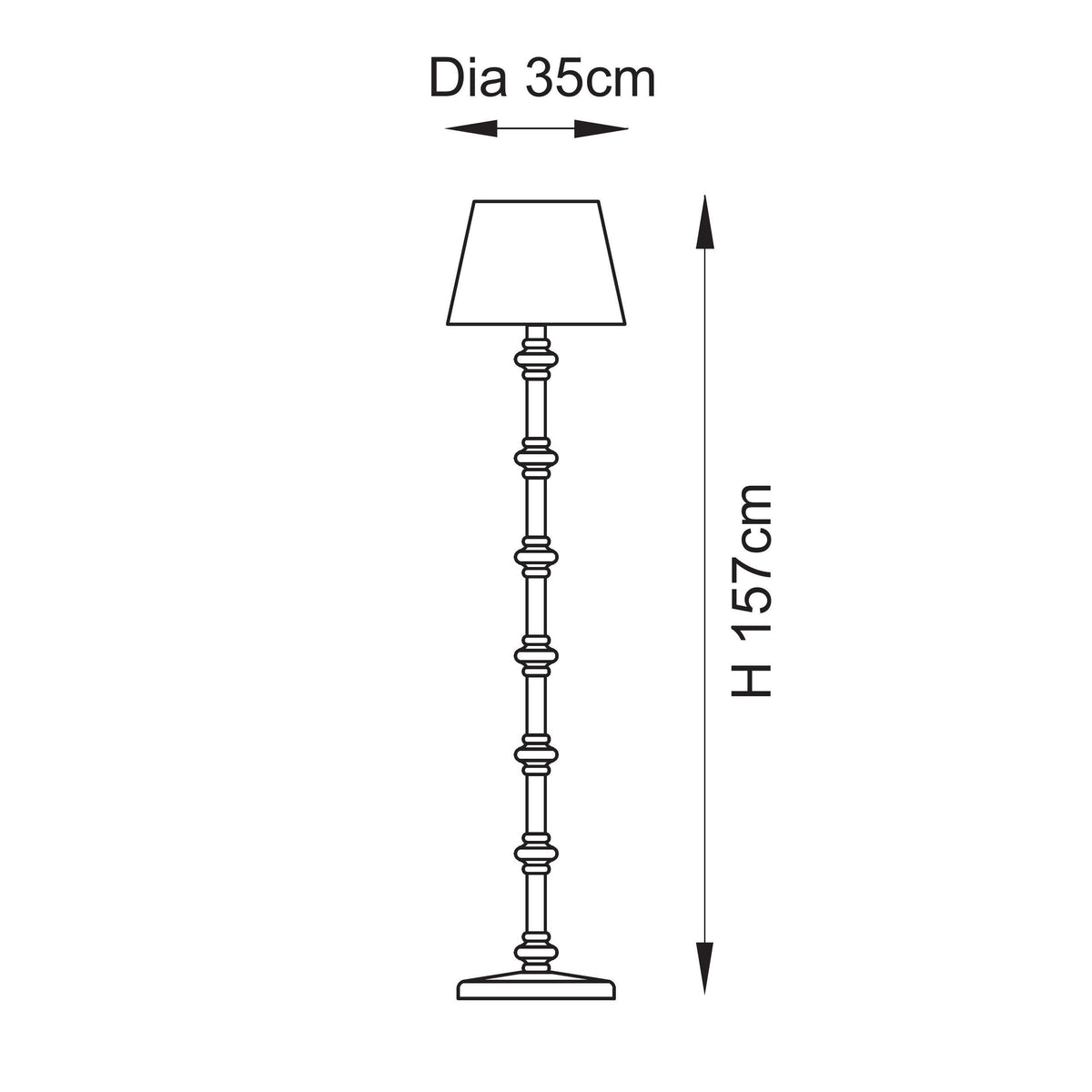 Endon Lighting Carnaby & Zigzag 35cm 116138 Carnaby & Zigzag 35cm Floor Light Fitting